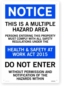 multiple hazards sign