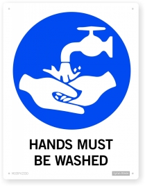 wash hands sign