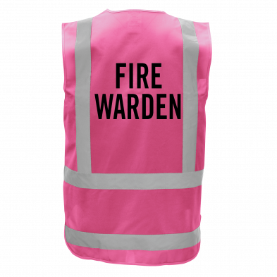  Pink Hi-Vis Fire Warden Vest Day/Night