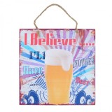 LM60922 ** MAN CAVE I BELIEVE PLAQUE 20CM