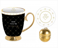 LMMD055 **NAN YOU'RE AMAZING MUG SET WITH TEA STRAINER & DISH