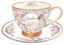 LMMD080 **GRANDMA LOVED TEA CUP & SAUCER