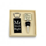 LMSO027 **MR & MRS BOTTLE OPENER/STOPPER