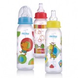 N01123 NUBY 3PK PRINTED BOTTLES 240ml