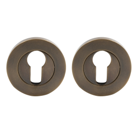 57mm Round Euro Escutcheon (Pair) - Brass