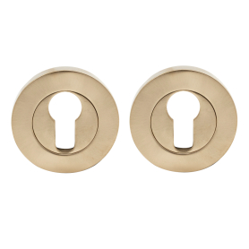 57mm Round Euro Escutcheon (Pair) - Brass