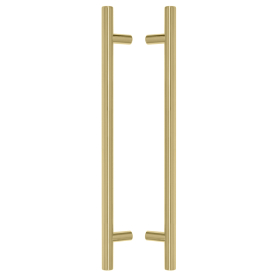 Brass Pull Handle Pair Round 400mm OA