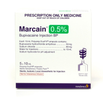 MARCAIN PLAIN  0.5%  50MG/10ML   BOX/5