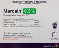 MARCAIN PLAIN 0.5% 20ML (48328)       BOX/5