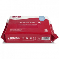 CLINELL SPORICIDAL POWERFUL WIPES (CST25) PACK/25
