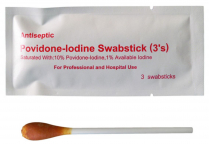 POVIDONE IODINE 10% SWABSTICKS 3'S (MILMH-024C) BX50