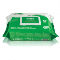 CLINELL UNIVERSAL WIPE FLAT PACK (CW200) PACK/200