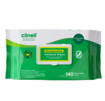 CLINELL UNIVERSAL WIPE BIODEGRADABLE (BCW140PF) PK140