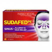 SUDAFED PE SINUS PAIN TABLETS            BOX/24