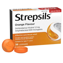 STREPSILS LOZENGES ORANGE                BOX/36