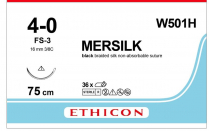 SUTURE SILK ETHICON 4/0 16MM (W501H) BOX/36