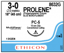 SUTURE PROLENE 3/0 19MM (8632G)     BOX/12