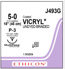 SUTURE VICRYL CTD 5/0 12.9MM (J493G)   BOX/12