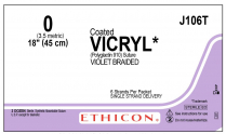 SUTURE VICRYL 0 VIOLET NON NEEDLE (J106T) BOX/24