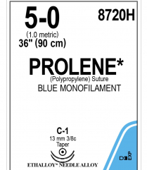 SUTURE PROLENE BLU 5/0 13MM 90CM  (8720ZH) BX/36