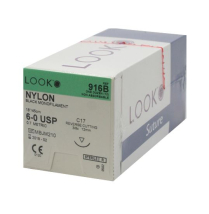 SUTURE NYLON NYLUS 6/0 12MM (L916B)    BOX/12