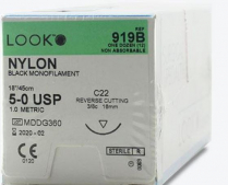 SUTURE NYLON NYLUS 5/0 16MM (L919B)    BOX/12