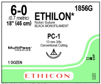 SUTURE ETHILON 6/0 45CM (1856G)     BX/12