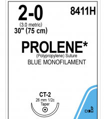 SUTURE PROLENE 2/0 BLU 75CM (8411H) BOX/36