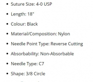 SUTURE NYLON NYLUS 4/0 24MM (L920B)   BOX/12