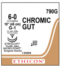 SUTURE CHROMIC GUT 6/0 2XG-1 (790G)    BOX/12