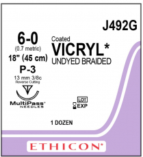 SUTURE VICRYL CTD 6/0 (J492G)               BOX/12