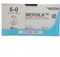 SUTURE MERSILK 6/0 15MM (W529H)        BOX/36