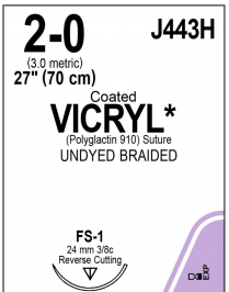 SUTURE VICRYL CTD 2/0 24MM (J443H)    BOX/36