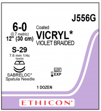 SUTURE VICRYL 6/0  (J556G)                      BOX/12