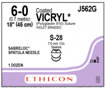 SUTURE VICRYL CTD 6/0 (J562G)            BOX/12