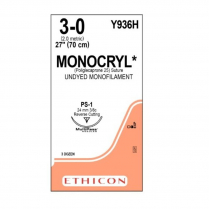 SUTURE MONOCRYL PLUS 3/0 24MM (MCP936H)     BOX/36