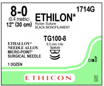 SUTURE ETHILON NYLON 8/0 (1714G)       BOX/12