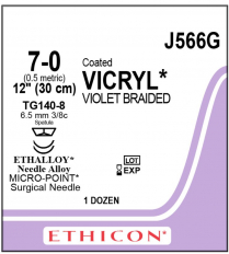 SUTURE VICRYL CTD 7/0 (J566G)              BOX/12