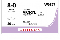 SUTURE VICRYL 8/0 ROUND (W9577)        BOX/12