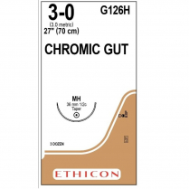 SUTURE CHROMIC GUT 3/0 36MM 70CM (G126H)   BOX/36