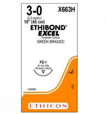 SUTURE ETHIBOND EXCEL 3/0 24MM 45CM (X663H) BOX/36