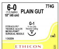 SUTURE PLAIN GUT 6/0 45CM (774G)    BOX/12