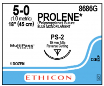 SUTURE PROLENE 5/0 PS-2 (8686G)   BOX/12