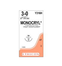 SUTURE MONOCRYL 3/0 26MM 70CM (Y316H)  BOX/36