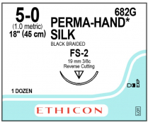 SUTURE SILK ETHICON 5/0 19MM (682G)   BOX/12