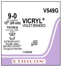 SUTURE VICRYL VIO 9/0 (V5495G)                       BOX/12