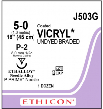 SUTURE VICRYL 5/0 45CM (J503G)      BX/12