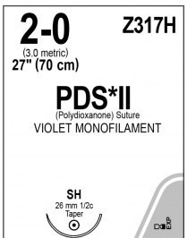 SUTURE ETHICON PDS 11 VIOL 2/0 26MM 70CM  (Z317H)    BOX/36