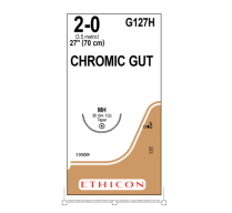 SUTURE CHROMIC GUT 2/0 36MM 70CM (G127H)   BOX/36