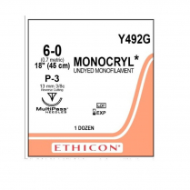 SUTURE MONOCRYL 6/0 13MM (Y492G)    BOX/12